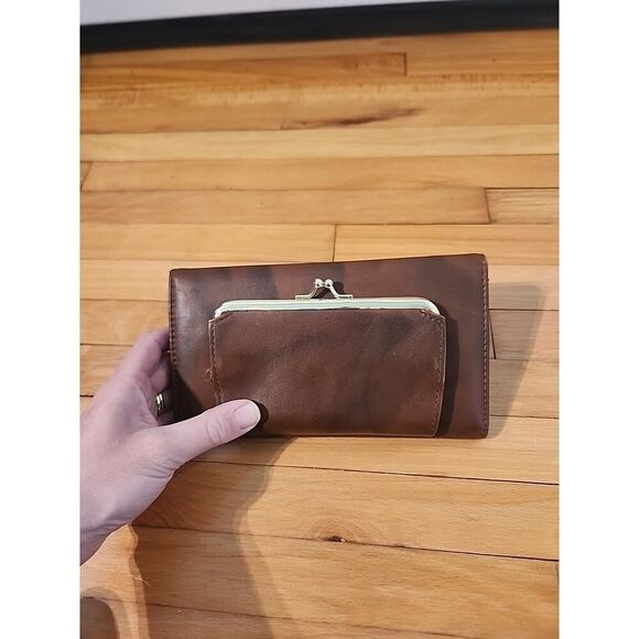 Julia Buxton Heiress Leather Card Holder Wallet Brown/ Mahogony - Picture 3 of 6